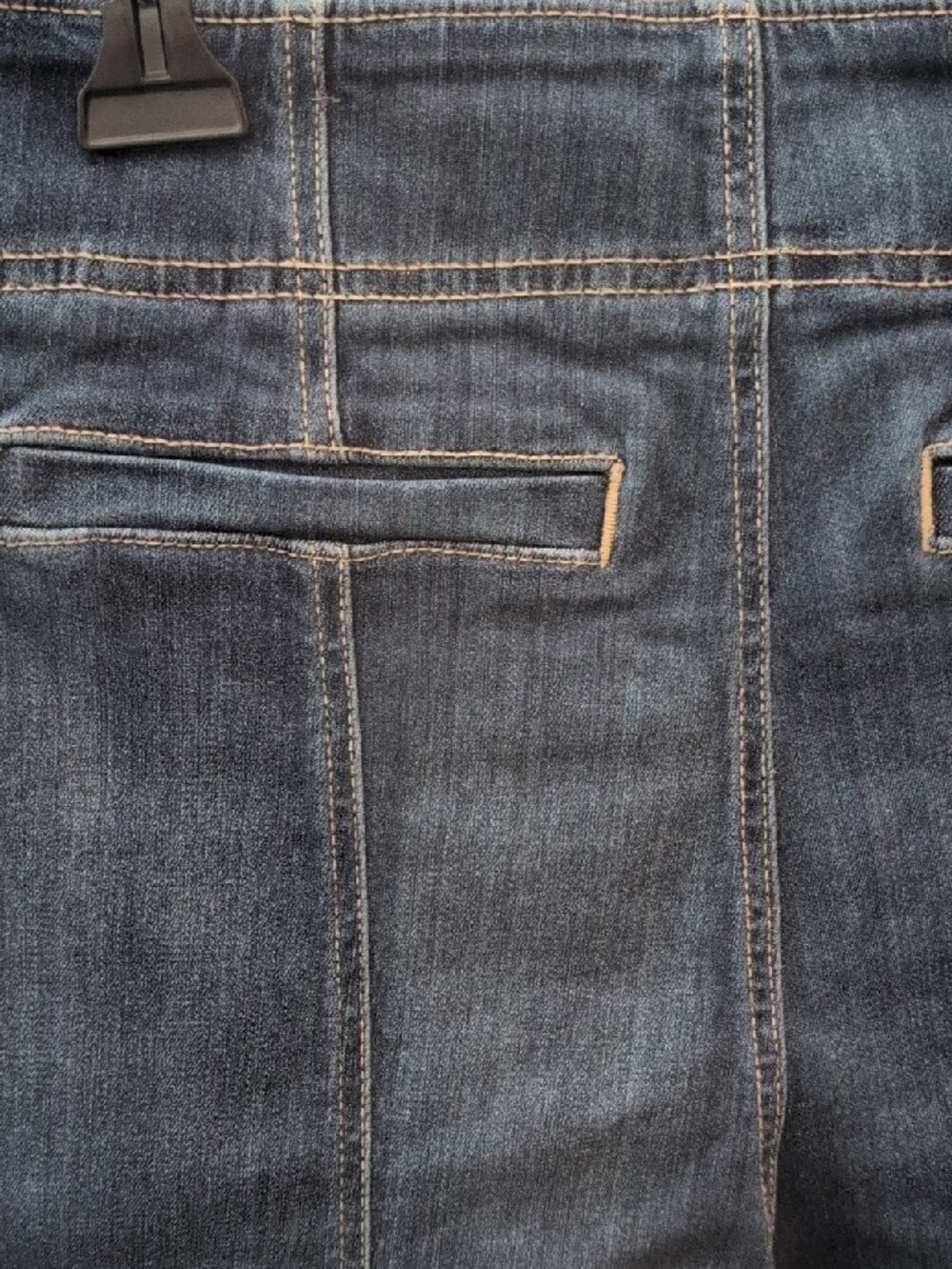 Chico's Dark Denim Wide-Leg Jeans with Contrast Stitching. - Picture 3 of 5